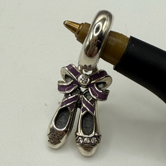 Pandora Ballet Slippers w Bow & CZ - Picture 1 of 5